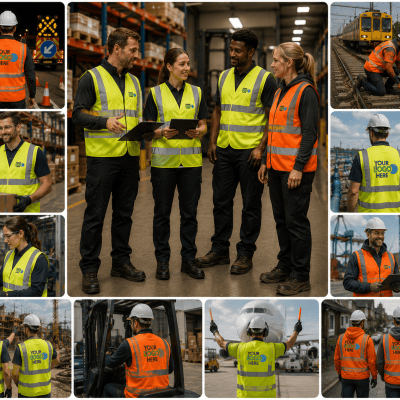 10 x Hi-Vis Vest Printed Full Colour Front & Rear