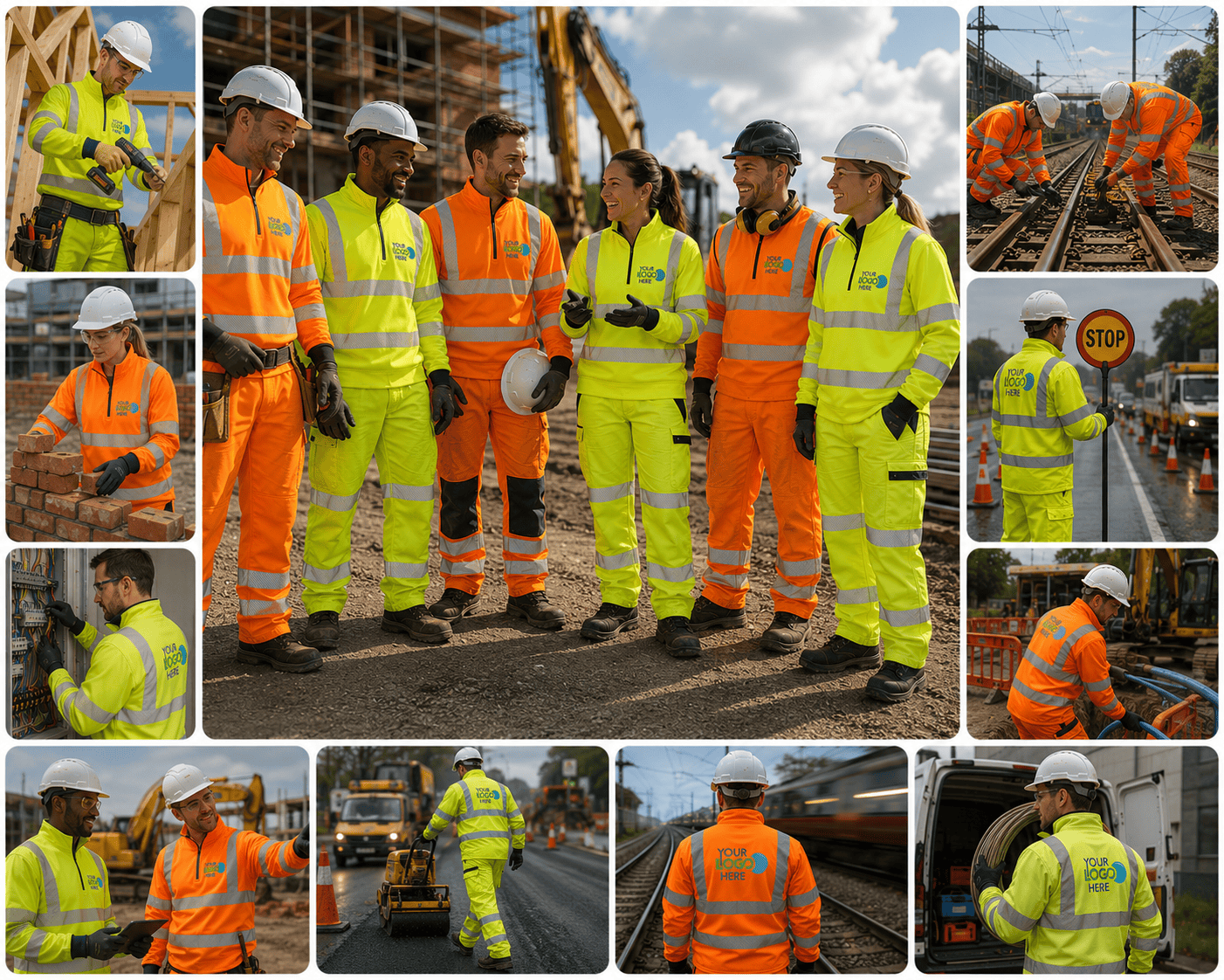 10 x Hi-Vis 1/4 Zip Sweatshirt