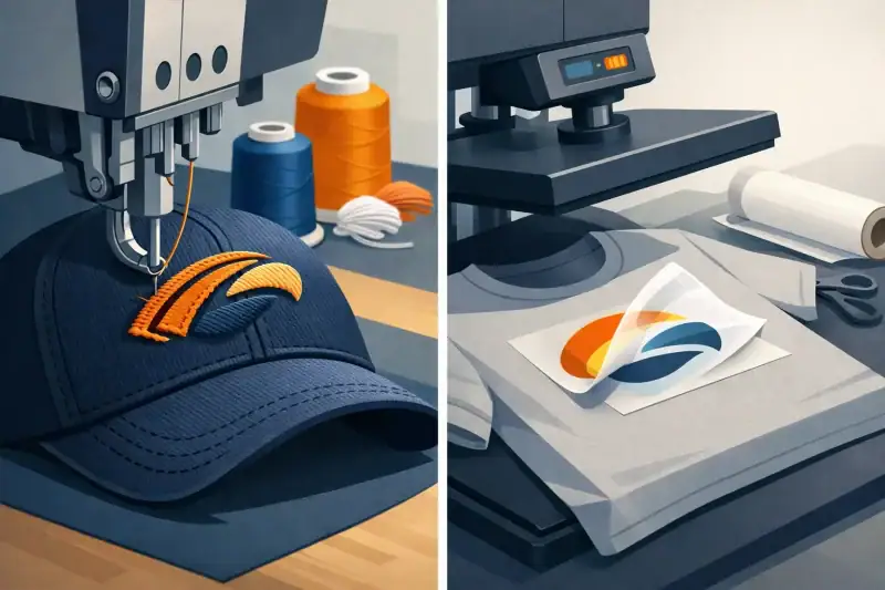 Embroidered Logos vs Heat Transfer