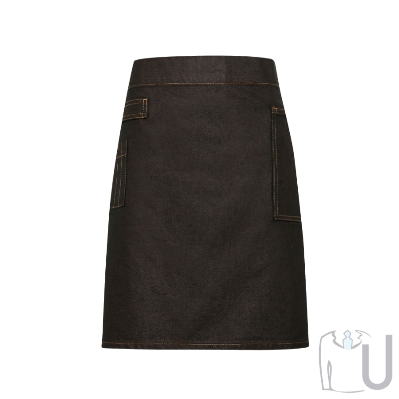 Waxed Look Denim Waist Apron